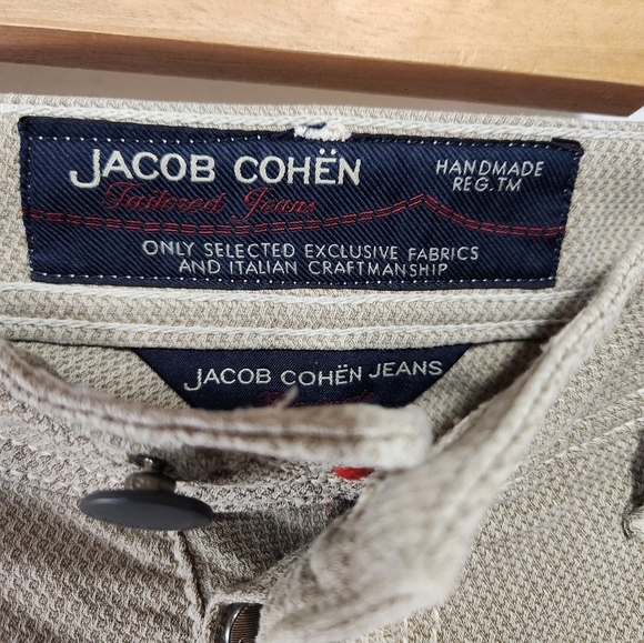 JACOB COHEN Nick Fit Style 622 Cross Woven Grey Tan Slim Jeans Made in Italy 32 - Picture 7 of 13